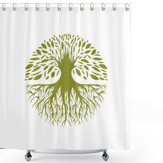 Personality  Abstract Round Tree Logo Shower Curtains