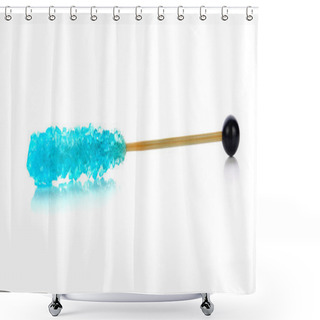 Personality  Blue Crystal Sugar, Decoration Sugar On White Background. Shower Curtains