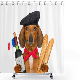 Personality  French  Sausage  Dog Shower Curtains