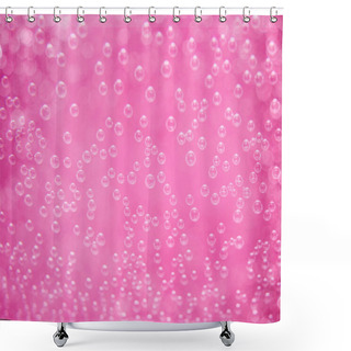 Personality  Air Bubbles In The Water Isolated On Pink Background . Shower Curtains