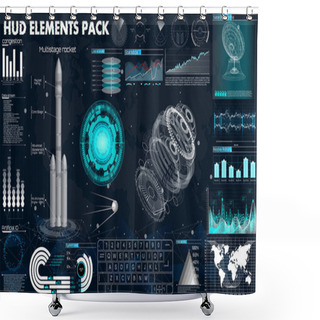 Personality  Space Launch Rockets, Dashboard, 3d Spaceship Shower Curtains