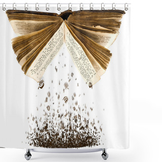 Personality  Open Book With Characters Shower Curtains