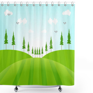 Personality  Spring Golf Course Shower Curtains