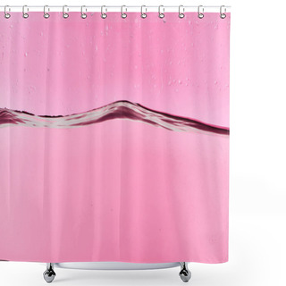 Personality  Wavy Clear Fresh Water On Pink Background With Drops Shower Curtains