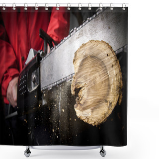 Personality  Chainsaw Blade Shower Curtains