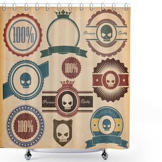 Personality  Vintage Premium Quality Labels Shower Curtains