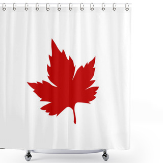 Personality  Vector Maple Leaf In A Realistic Style On White Shower Curtains