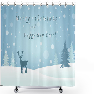Personality  Reindeer In The Snow Shower Curtains