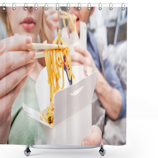 Personality  Couple Eating Thai Food Shower Curtains