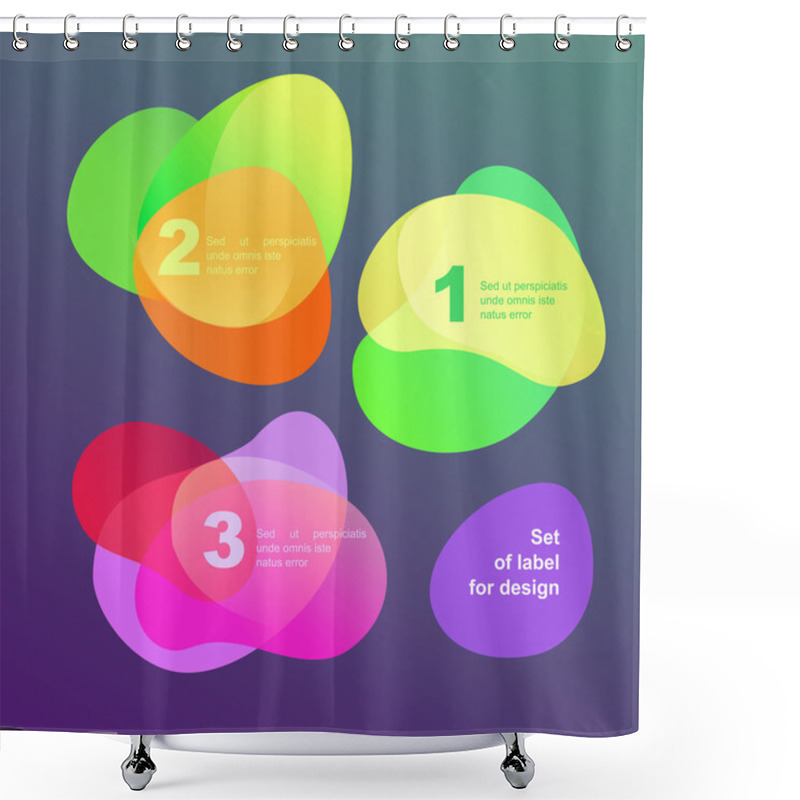 Personality  Set of cute color labels shower curtains
