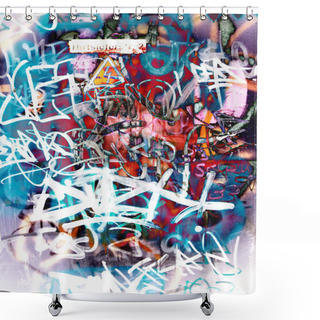 Personality  Graffiti On A Wall Shower Curtains