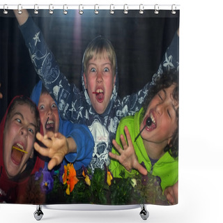 Personality  Crazy Young Boys Shower Curtains