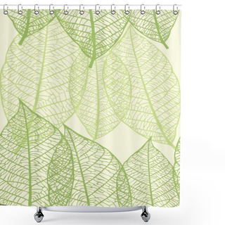 Personality  Seamless Vector Texture With Leaves Shower Curtains
