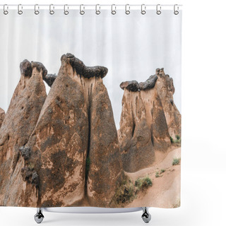 Personality  Beautiful Bizarre Eroded Rock Formations In Cappadocia, Turkey  Shower Curtains