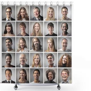 Personality  Mosaic People Portraits Shower Curtains