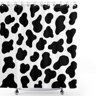 Personality  Animal Background. Cow Hide, Holstein Cattle Texture. Mammals Fur. Print Skin. Predator Camouflage. Printable Vector Illustration. Shower Curtains
