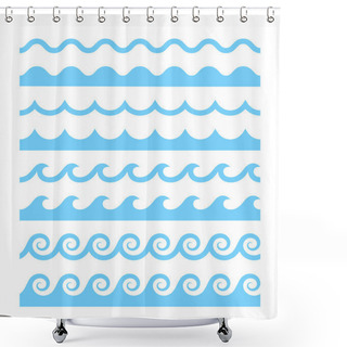 Personality  Vector Water Waves Patterns Shower Curtains