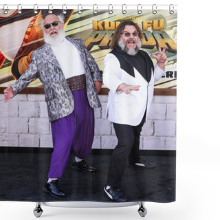 Personality  Kyle Gass And Jack Black Arrive At The World Premiere Of DreamWorks Animation And Universal Pictures' 'Kung Fu Panda 4' Held At AMC The Grove 14 On March 3, 2024 In Los Angeles, California, United States.  Shower Curtains