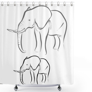 Personality  Elephant Shower Curtains