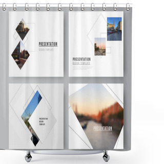 Personality  Vector Layout Of The Presentation Slides Design Business Templates, Multipurpose Template With Geometric Simple Shapes, Lines And Photo Place For Presentation Brochure, Brochure Cover, Business Report Shower Curtains