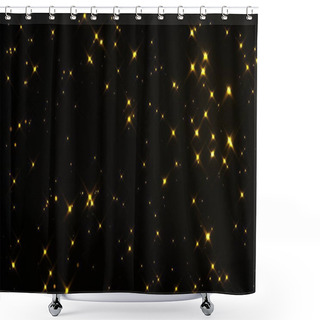 Personality  Starglow, Computer Generated. 3d Rendering Beautiful Shimmering Stars On A Black Background. Shower Curtains