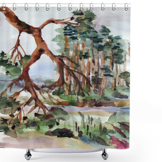 Personality  Forest, Nature Illustration Shower Curtains