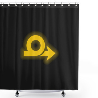 Personality  Arrow Loop Symbol Yellow Glowing Neon Icon Shower Curtains