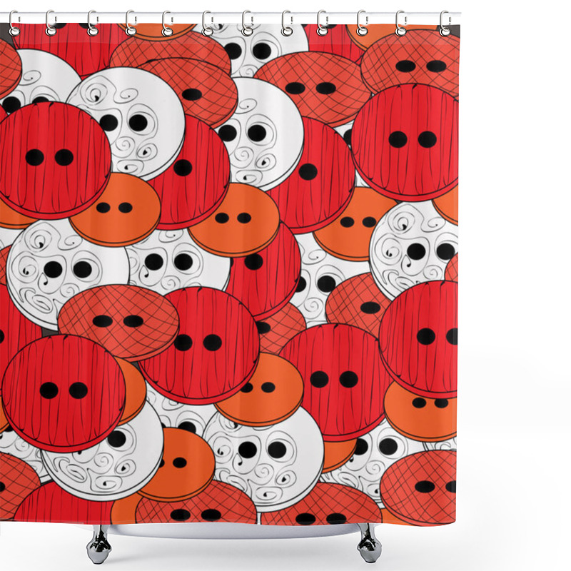 Personality  Vector background with buttons. shower curtains