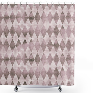 Personality  Alice In Wonderland Style Watercolor Diamond Rhombus  Seamless Pattern  Shower Curtains