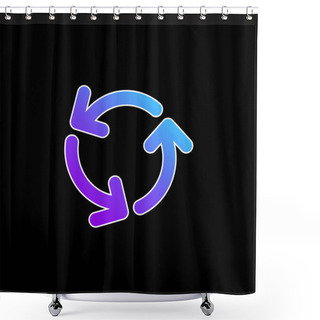 Personality  Arrows Circle Of Three Rotating In Counterclockwise Direction Blue Gradient Vector Icon Shower Curtains