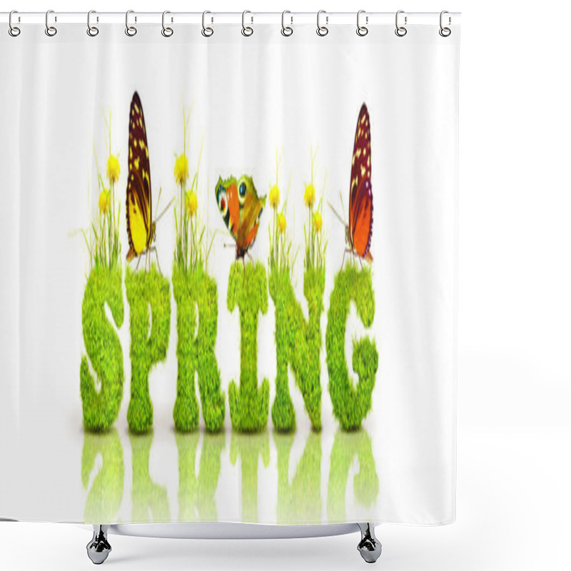 Personality  Decorative inscription with letters. Creative spring concept. shower curtains