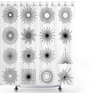 Personality  Set Of Sixteen Line Light Rays Shower Curtains