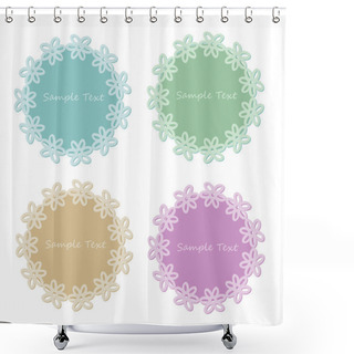 Personality  Vector Set Of Lace Frames Shower Curtains