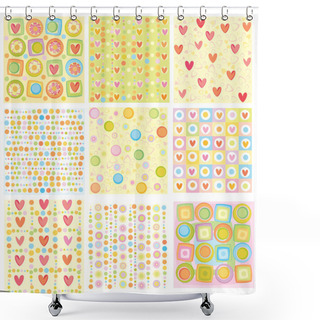 Personality  Big Set Of Nice Backgrounds For Your Design. Shower Curtains