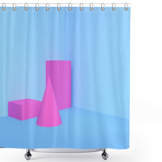 Personality  Minimalist Abstract Background, Primitive Geometrical Figures, P Shower Curtains