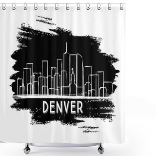 Personality  Denver Colorado USA City Skyline Silhouette. Shower Curtains