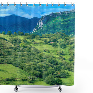 Personality  Mountain Range, Picos De Europa National Park, Asturias, Spain, Europe Shower Curtains