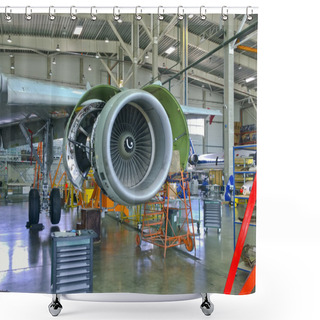 Personality  Aircraft Engine Shower Curtains