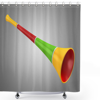 Personality  Multicolored Party Horn Isolated On Gray Background Shower Curtains