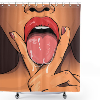 Personality  Woman Sexy Lips Shower Curtains