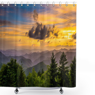 Personality  Sunset Over The Appalachian Mountains From Caney Fork Overlook O Shower Curtains