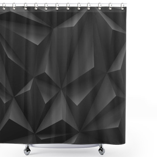 Personality  Black Carbon Background Abstract Polygon. Fashion Luxury. Shower Curtains