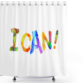 Personality  I CAN. Triangular Colorful Letters Shower Curtains