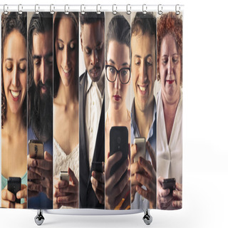 Personality  Smartphone Addiction Shower Curtains