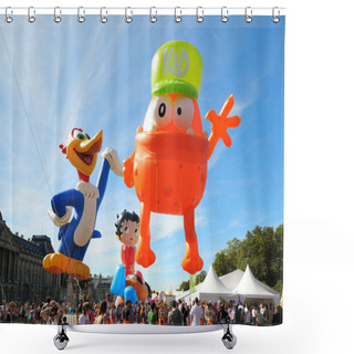 Personality  BRUSSELS, BELGIUM-SEPTEMBER 8: Defile Of Giant Cartoon Characters In Balloons Day Parade Departs From Place Des Palais On September 8, 2012 In Brussels. Shower Curtains