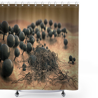 Personality  Colony Of Fungi Shower Curtains