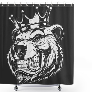 Personality  Ferocious Bear Head Shower Curtains