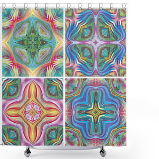 Personality  American Tribal Art, Stained Glass Like, Seamless Shower Curtains