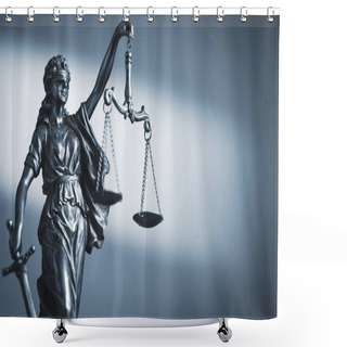 Personality  Figure Of Justice Holding Scales And A Sword Shower Curtains
