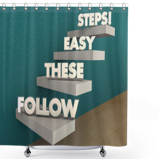 Personality  Steps On Wall With Inscriptions Shower Curtains